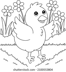 Chick Coloring Page for Kids