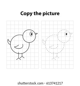 chick - copy the picture, game for children (kids)