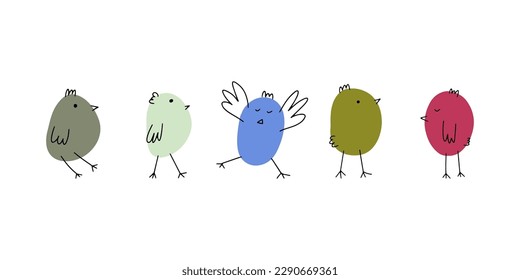 Chick. Cute little farm bird. Funny easter animal. Kids vector illustration.