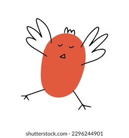 Chick. Cute little farm bird. Funny easter animal. Kids vector illustration.