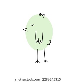 Chick. Cute little farm bird. Funny easter animal. Kids vector illustration.