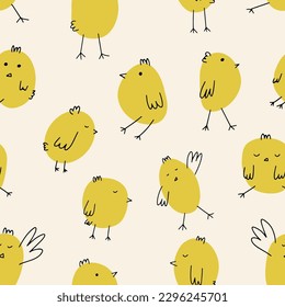 Chick. Cute little farm bird. Funny easter animal. Kids vector illustration.
