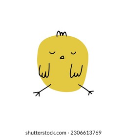 Chick. Cute little farm bird. Funny easter animal. Kids vector illustration.