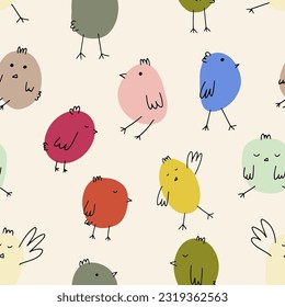 Chick. Cute little farm bird. Funny easter animal. Kids vector illustration.