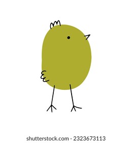 Chick. Cute little farm bird. Funny easter animal. Kids vector illustration.