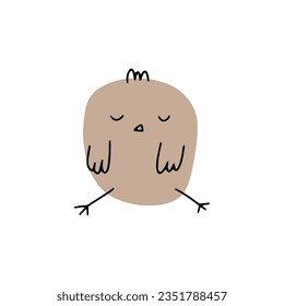 Chick. Cute little farm bird. Funny easter animal. Kids vector illustration.