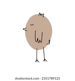 Chick. Cute little farm bird. Funny easter animal. Kids vector illustration.