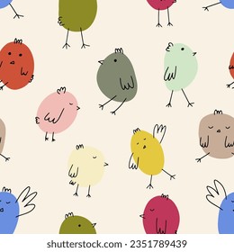 Chick. Cute little farm bird. Funny easter animal. Kids vector illustration.