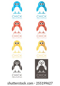 Chick is a cute, minimalist and modern logo template. It comes available in blue, red, yellow, white and black colors, and can be used as a trademark in a multitude of companies and businesses.