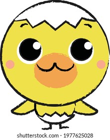 Chick cute newborn shell illustration material