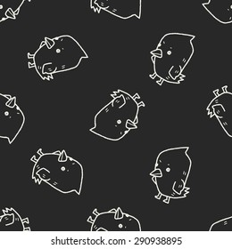 chick doodle seamless pattern background