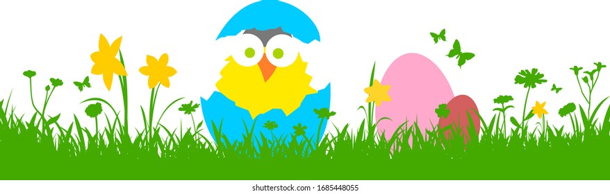 Kicherwiese - Wiesenblumen - Silhouette Vektorillustration