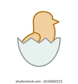 chick egg flat icon illustration