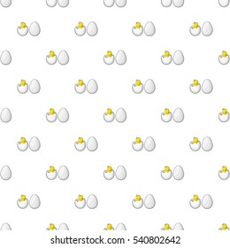 Chick in egg pattern. Cartoon illustration of chick in egg vector pattern for web