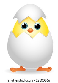 Chick In Egg - Vector