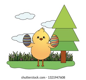 chick with eggshell