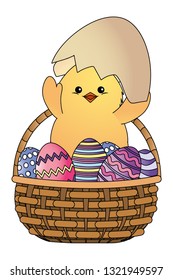 chick with eggshell