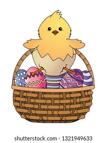 chick with eggshell
