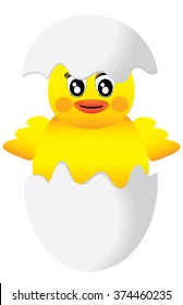 chick with eggshell