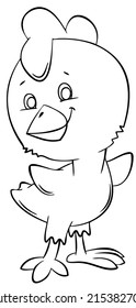 Chick. Element for coloring page. Cartoon style.