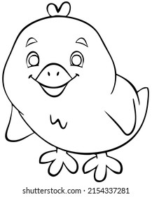 Chick. Element for coloring page. Cartoon style.