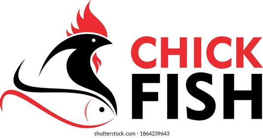 CHICK FISH Chicken Fish Red And Black Logo 