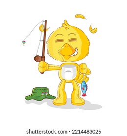 the chick fisherman illustration. character vector