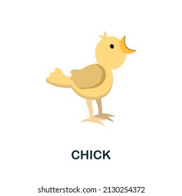 Chick flat icon. Colored element sign from farm animals collection. Flat Chick icon sign for web design, infographics and more.