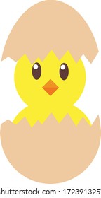 Chick in flat style. Vector Illustration