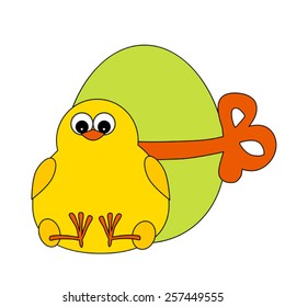 chick with green egg