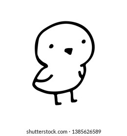 Chick hand drawn doodle vector illustration