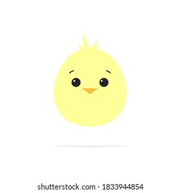 Chick head flat icon. Animal cute chick face vector illustration. Isolated on white background.