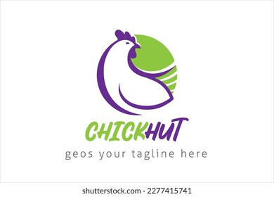 Chick hut abstract logo design