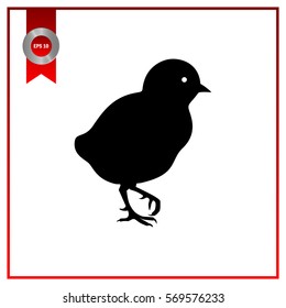 chick, icon, black silhouette