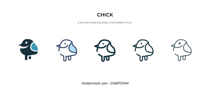 chick icon in different style vector illustration. two colored and black chick vector icons designed in filled, outline, line and stroke style can be used for web, mobile, ui