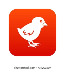 Chick icon digital red for any design isolated on white vector illustration