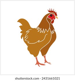 Chick icon isolated. Doodle easter animal symbol. Hand drawg art. Stencil vector stock illustration. EPS 10
