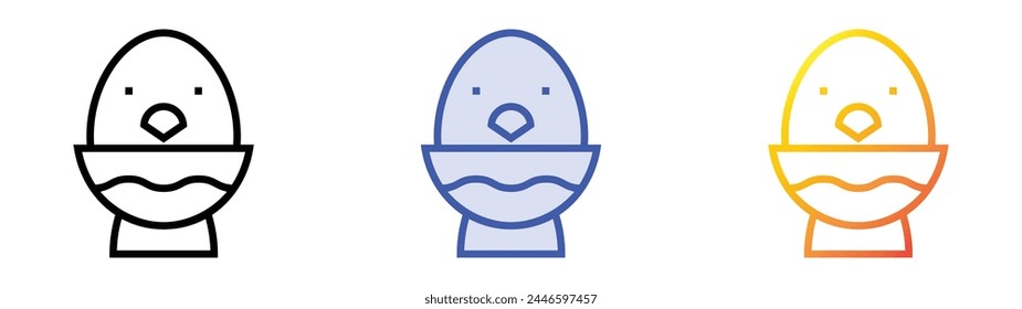 chick icon. Linear, Blue Fill and Gradient Style Design Isolated On White Background