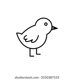 Chick icon linear logo isolated