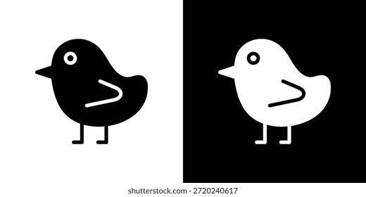 Estilo plano aislado de la Ilustración vectorial de la silueta del icono del polluelo