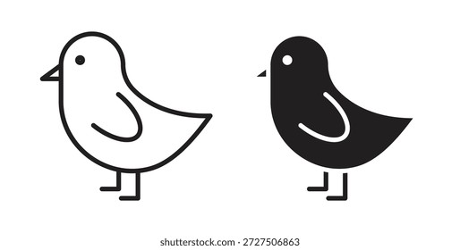 Icono de pollito en elemento de logotipo abstracto de Diseño gráfico moderno de tendencia plana simple