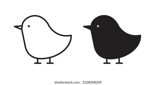 Chick icon in solid and stroke style.
