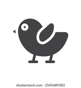 Chick icon Symbol mark in filled style