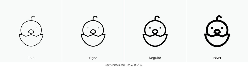 chick icon. Thin, Light Regular And Bold style design isolated on white background