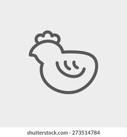 Chick icon thin line for web and mobile, modern minimalistic flat design. Vector dark grey icon on light grey background.