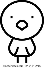 chick icon. Thin linear style design isolated on white background