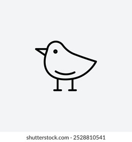 Chick icon in tree different line stroke sizes.