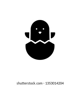 Chick Icon Vector Illustration in Glyph Style for Any Purpose