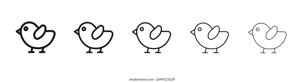 Ícone de chick vetor estrutura de tópicos definir sinal de ilustração