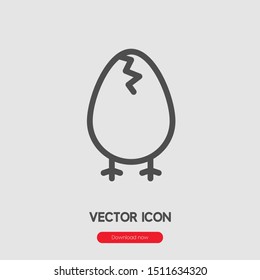 Chick icon vector. Chick symbol. Linear style sign for mobile concept and web design. Chick symbol illustration. Pixel vector graphics - Vector.